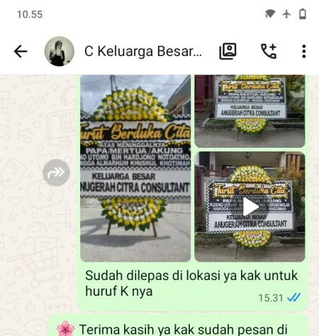 Pengiriman Papan Bunga Duka Kunciran Jaya